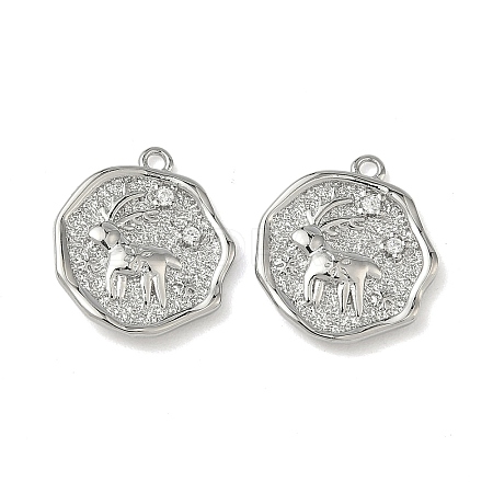 Christmas Brass Micro Pave Clear Cubic Zirconia Pendants KK-A280-03B-P-1