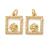 Brass Micro Pave Clear Cubic Zirconia Pendants CU-CBA2907-03B-G-1