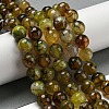 Faceted Natural Dragon Veins Agate Beads Strands G-F447-12mm-L05-1