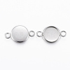 Tarnish Resistant 304 Stainless Steel Cabochon Connector Settings STAS-E146-19P-10mm-1
