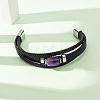 Natural Amethyst & Braided Microfiber Leather Multi-strand Bracelets for Women Men GG-CBAEA55-01C-3