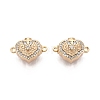 Brass Micro Pave Clear Cubic Zirconia Box Clasps KK-Q074-07G-1
