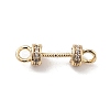 Brass Micro Pave Clear Cubic Zirconia Connector Charms KK-K361-01G-2