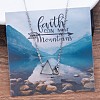 304 Stainless Steel Mustard Seed Faith Mountain Pendant Necklaces with Natural White Shell for Women WG2DB0E-02-2