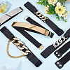 CRASPIRE 6Pcs 6 Style Polyester Elastic Belt with Iron Quick Link Chains AJEW-CP0005-13-5