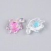 Transparent Acrylic and Glitter Powder Pendants TACR-T028-68-3