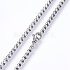 304 Stainless Steel Box Chain Necklaces NJEW-F227-09P-08-2