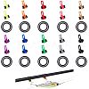 SUPERFINDINGS 50 Sets 10 Colors Plastic & Silicone O-Rings Fishing Rod Pole Hook Keeper Sets FIND-FH0003-26-1