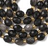 Natural Silver Sheen Obsidian Beads Strands G-F809-A28-01-4