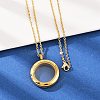 304 Stainless Steel Visible Flat Round Locket Pendant Pet Urn Ashes Necklaces LS-NJEW-S455-08G-2