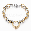 Two Tone 201 Stainless Link Steel Bracelets BJEW-F292-06GP-1