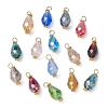 15Pcs 15 Color Electroplate Glass Pendants PALLOY-JF02257-1