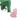 Cat Shape Natural Rose Quartz  Sculpture Ornaments PW-WG0C1F7-06-1