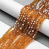 Transparent Electroplate Glass Beads Strands GLAA-F029-4mm-C28-4