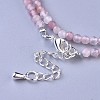 Natural Rose Quartz Beaded Necklaces NJEW-K114-A-A01-2