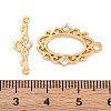 Brass Micro Pave Clear Cubic Zirconia Toggle Clasps KK-S403-17G-4