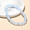 Natural & Dyed White Jade Bead Stretch Bracelets X-BJEW-K212-A-018-7