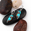 Bird Alloy & Synthetic Turquoise Leverback Earrings FS-WGA2685-01-4