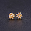 SHEGRACE Flower Luxurious 925 Sterling Silver Stud Earrings JE353A-2