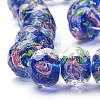 Handmade Gold Sand Lampwork Beads Strands LAMP-R141-12mm-01-2