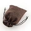 Polyester Imitation Burlap Packing Pouches Drawstring Bags ABAG-R004-14x10cm-10-2