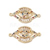 Brass Pave Colorful Cubic Zirconia Connector Charms KK-E068-VC073-2