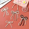 5Pcs 5 Styles Bowknot Plastic Imitation Pearl Shoe Charms AJEW-CJ0001-64-6