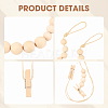 Wall Hanging Photo Display with Wooden Beads Garland AJEW-WH20011-54C-6