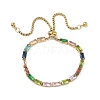Rectangle 304 Stainless Steel Glass Slider Bracelets BJEW-D456-07G-01-4