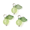 Natural Dyed Malaysia Jade Fruit Charms PALLOY-JF02431-02-1