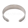 Viking Compass 304 Stainless Steel Open Cuff Bangles for Men BJEW-U001-01AS-3