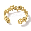 PVD Vacuum Plating 201 Stainless Steel Hollow Star Open Cuff Rings for Women RJEW-C092-11G-3