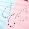 3Pcs 3 Styles Natural Lapis Lazuli & Aquamarine & Amethyst & Rose Quartz & Green Aventurine & Citrine Chip & Glass Seed Baeded Necklaces for Women NJEW-JN05603-1