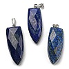 Natural Lapis Lazuli Pointed Pendants G-M405-07P-01-3