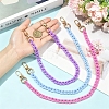 3Pcs 3 Colors Opaque Acrylic Curb Chains Bag Decorative Chains HJEW-FS00091-03-4