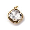316 Stainless Steel Faceted Glass Pendants STAS-K258-47G-03-1