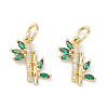 Rack Plating Brass Pave Cubic Zirconia Charms KK-G464-08LG-2