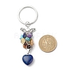 Heart Natural & Synthetic Mixed Stone Chips & Pendant Keychain KEYC-JKC00359-3