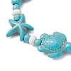 Starfish & Turtle Synthetic Turquoise Beads Braided Bead Bracelets for Women BJEW-JB12130-02-3