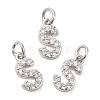 Brass Micro Pave Grade AAA Cubic Zirconia Charms ZIRC-P067-11P-S-NR-1