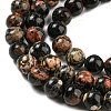 Natural Red Snowflake Obsidian Round Beads Strands G-P503-4MM-06-4