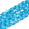 Transparent Electroplate Glass Beads Strands EGLA-N023-6x8mm-A07-1