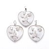 Natural White Shell Mother of Pearl Shell Pendants SSHEL-L008-70P-1