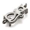 Brass Micro Pave Cubic Zirconia Kitten Links Connectors ZIRC-G157-50B-2