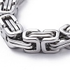 Unisex 201 Stainless Steel Byzantine Chain Bracelets BJEW-L637-34C-P-2