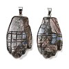 Natural Labradorite Carved Pendants G-K369-01P-01-1