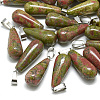 Natural Unakite Pendants X-G-T081-08-1