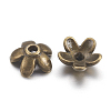 Tibetan Style  Zinc Alloy Bead Caps TIBEB-6.5x3-AB-FF-2