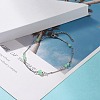 Natural Dyed White Jade & Malaysia Jade Anklets for Women AJEW-AN00476-05-2