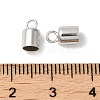 Anti-Tarnish Rhodium Plated 925 Sterling Silver Cord Ends STER-P055-02D-P-3